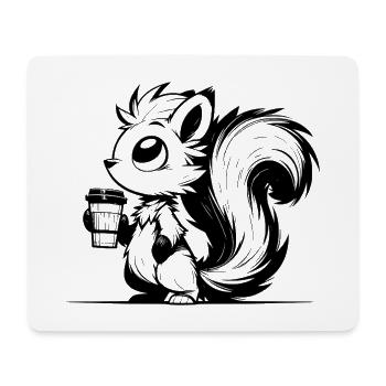 Eichhörnchen im Koffeinrausch - Bin schon wach - Mousepad (Querformat) - Weiß - Vorne