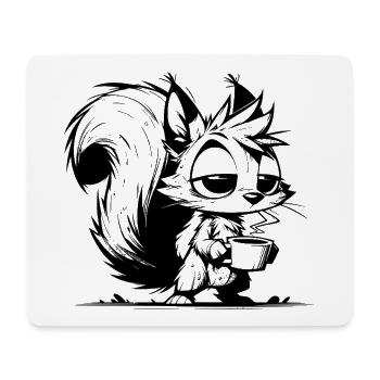 Pas d’écureuil au travail sans café - Tapis de souris (format paysage) - blanc - Devant