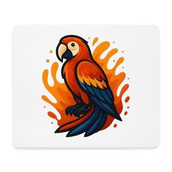 Fire Flaming Macaw Parrot Illustration - Mouse Pad (horizontal) - white - Front