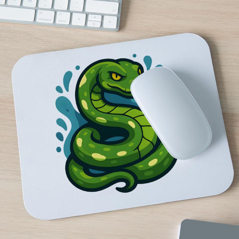 Arbre vert Python serpent en vague Tapis de souris (format paysage)