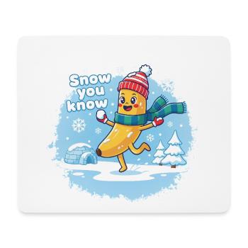 Cute banana jumping in the snow - Snow you know - Mouse Pad (horizontal) - white - Front