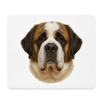 Portrait Tête de Saint Bernard Impression - Tapis de souris (format paysage) - blanc - Devant