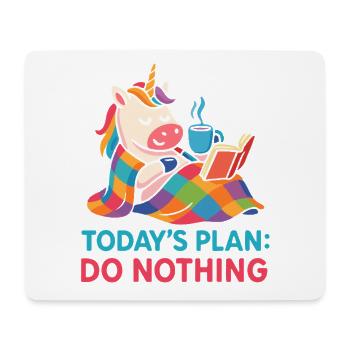 Lazy Unicorn Cozy Day Cute Relax Tee - Mouse Pad (horizontal) - white - Front
