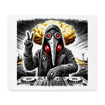 Postapokalyptisches DJ Techno EDM Festival Shirt - Mousepad (Querformat) - Weiß - Vorne
