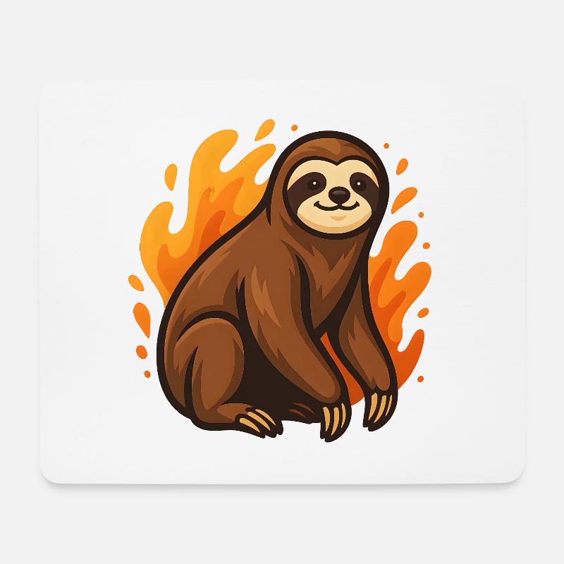 Flammendes Faultier - Mousepad (Querformat) - Weiß