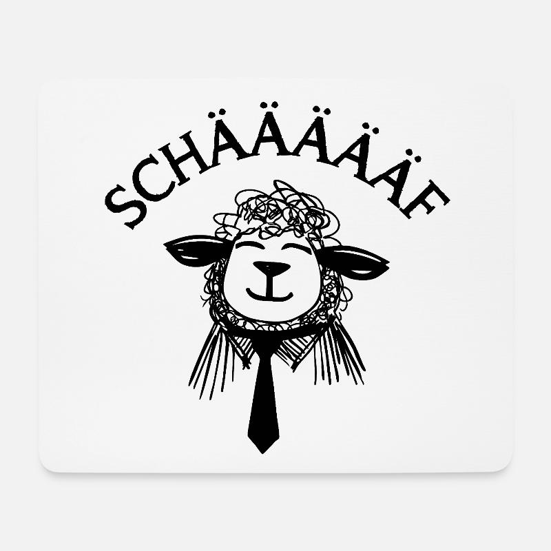 SCHÄF – Lustiges Schaf Wortspiel Chef Geschenk - Mousepad (Querformat) - Weiß