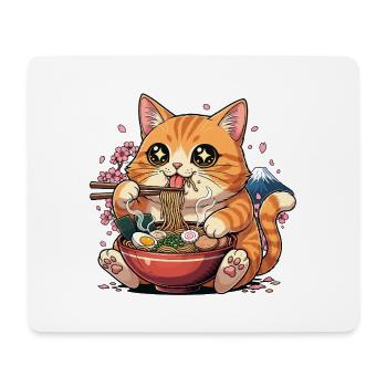 Kawaii Ramen-Katzenberg Fuji - Mousepad (Querformat) - Weiß - Vorne