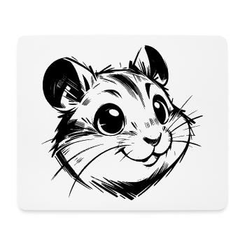 Knuffiger Hamster mit fröhlichen lebhaften Augen - Mousepad (Querformat) - Weiß - Vorne