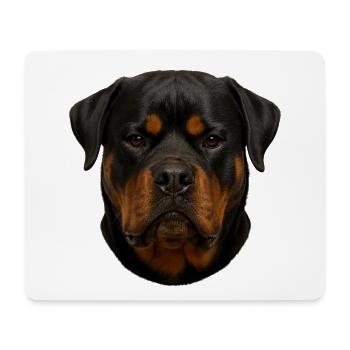 Rottweiler Gesichtsporträt - Mousepad (Querformat) - Weiß - Vorne
