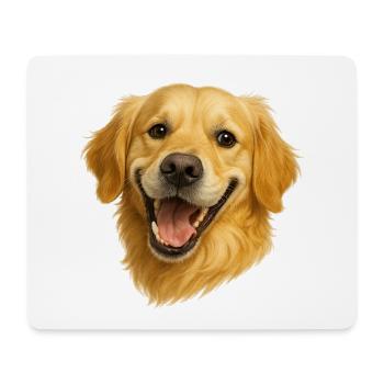 Cheerful Golden Retriever Head - Mouse Pad (horizontal) - white - Front