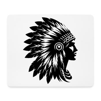 Eleganter Kopfschmuck mit Gesicht im Profil - Mousepad (Querformat) - Weiß - Vorne
