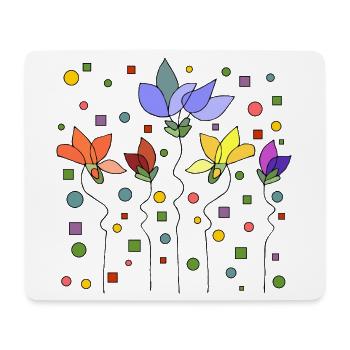 Fleur - Tapis de souris (format paysage) - blanc - Devant