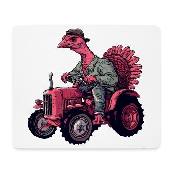 Turkey Tractor Farmer - Mouse Pad (horizontal) - white - Front