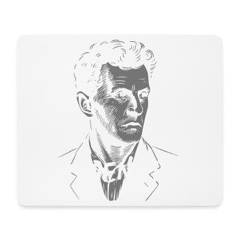 Ludwig Wittgenstein Philosophe Portrait monotexte - Tapis de souris (format paysage) - blanc - Devant