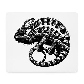 Cute chameleon in camouflage mode - Mouse Pad (horizontal) - white - Front