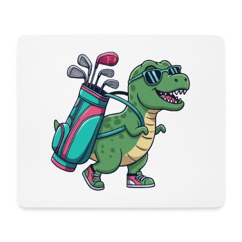 Funny Dinosaur Golfer Cartoon Cool Golf Animal - Mouse Pad (horizontal) - white - Front