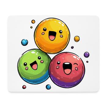Bunte kugeln Cartoon - Mousepad (Querformat) - Weiß - Vorne