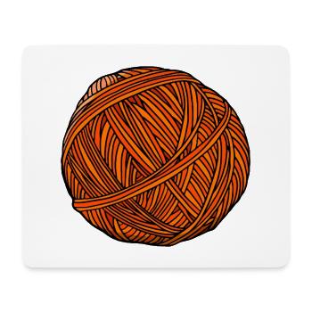 Orange Wollknäuel-Kunst - Mousepad (Querformat) - Weiß - Vorne