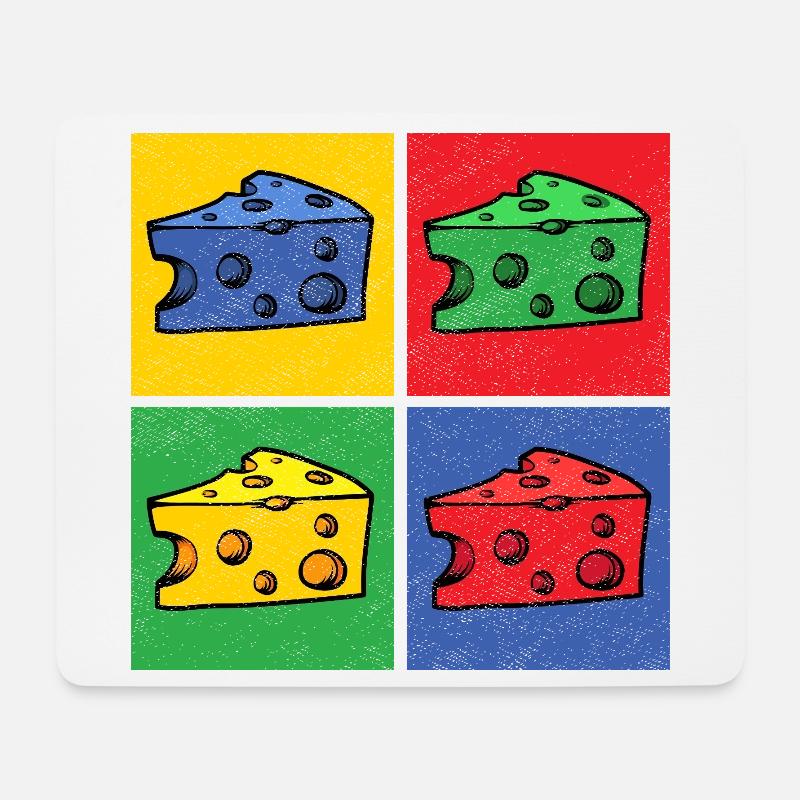Käse Pop-Art Popart Käsestück Käseecke - Mousepad (Querformat) - Weiß