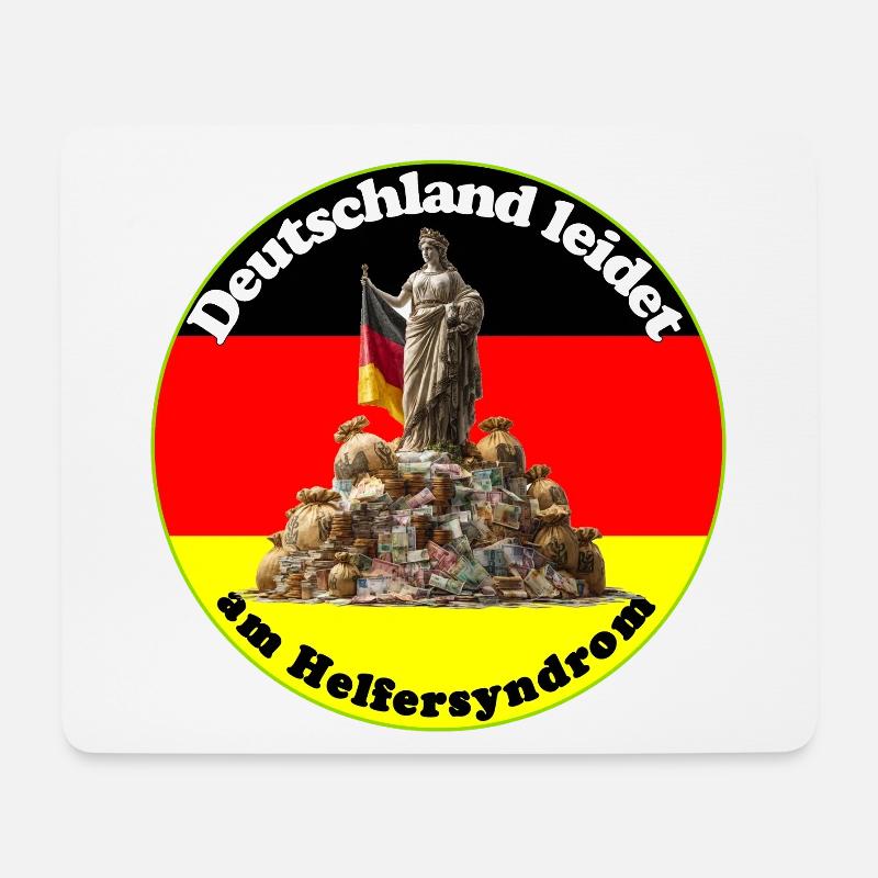 Deutschland hat ein Helfersyndrom - Mousepad (Querformat) - Weiß