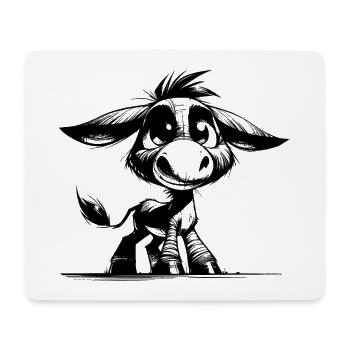 Süsser Kinder Esel lustige Bleistift Zeichnung - Mousepad (Querformat) - Weiß - Vorne