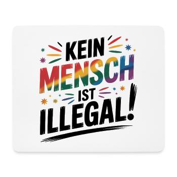 No One Is Illegal - Cool Pride Logo - Mouse Pad (horizontal) - white - Front