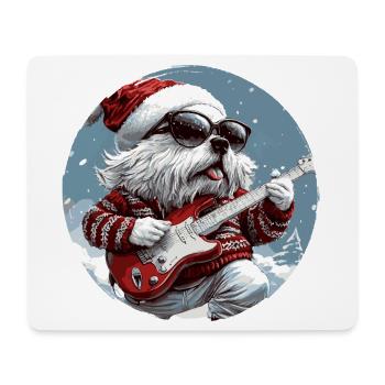 Kangal Dog Christmas Guitar - Mouse Pad (horizontal) - white - Front