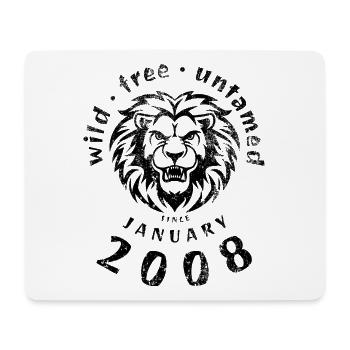 18. Geburtstag Sauvage, libre et indompté depuis 01/2008 - Tapis de souris (format paysage) - blanc - Devant