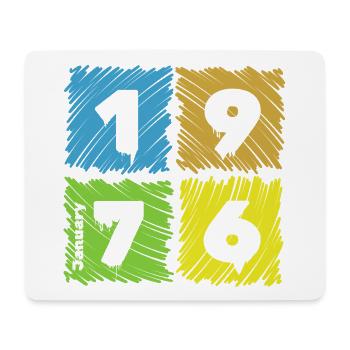 50th Birthday Colored Patches since 01/1976 - Mouse Pad (horizontal) - white - Front