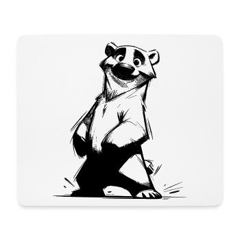 Esquisse préférée de mascotte de l’ours polaire souriant - Tapis de souris (format paysage) - blanc - Devant