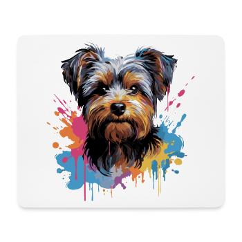 Yorkshire Terrier Splash Style - Mousepad (Querformat) - Weiß - Vorne