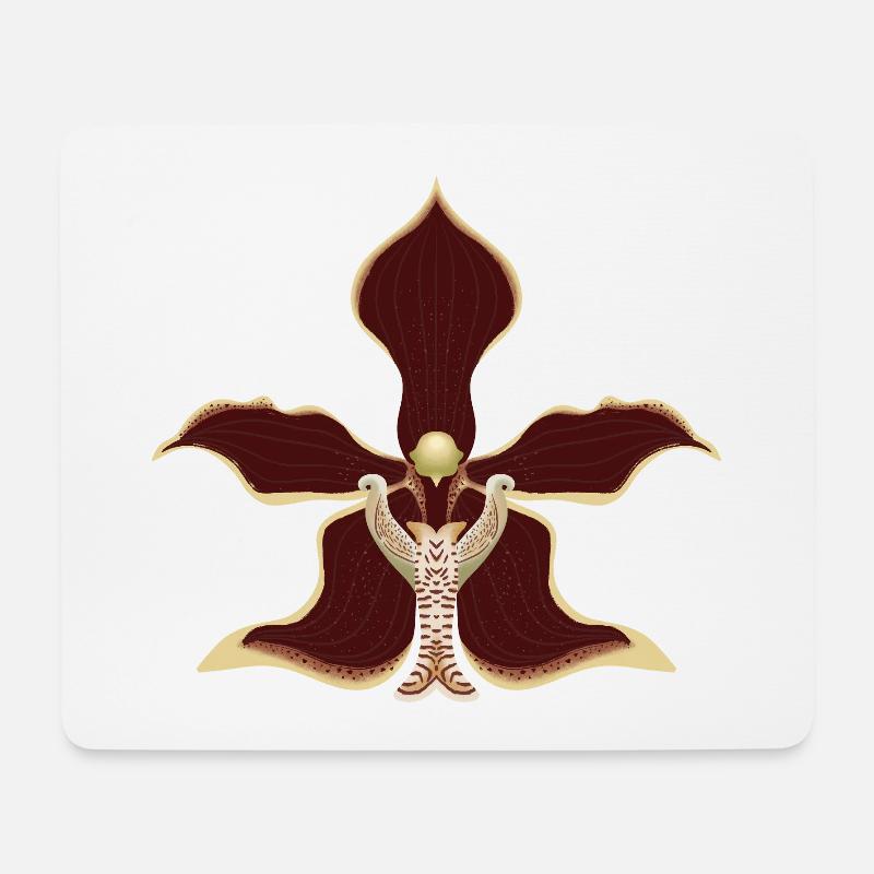 fleur d’orchidée - Tapis de souris (format paysage) - blanc