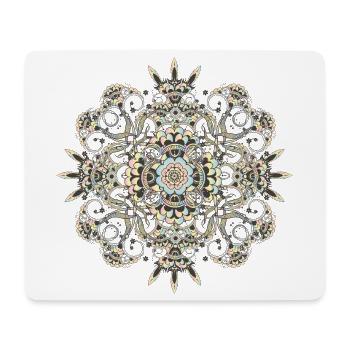 Pastell-Mehndi Ornament mit feinen floralen Muster - Mousepad (Querformat) - Weiß - Vorne