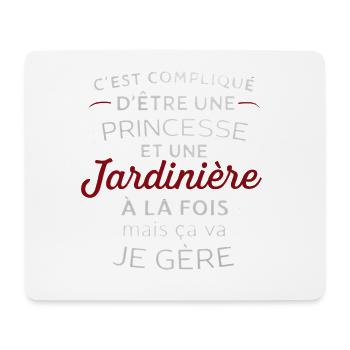 Princesse Jardinière – C’est Compliqué Mais je gèr - Tapis de souris (format paysage) - blanc - Devant