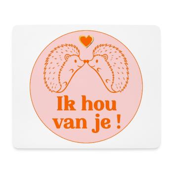 Ich liebe dich – Igel - Mousepad (Querformat) - Weiß - Vorne