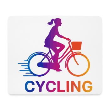 Rainbow Gradient Cyclist - Mouse Pad (horizontal) - white - Front