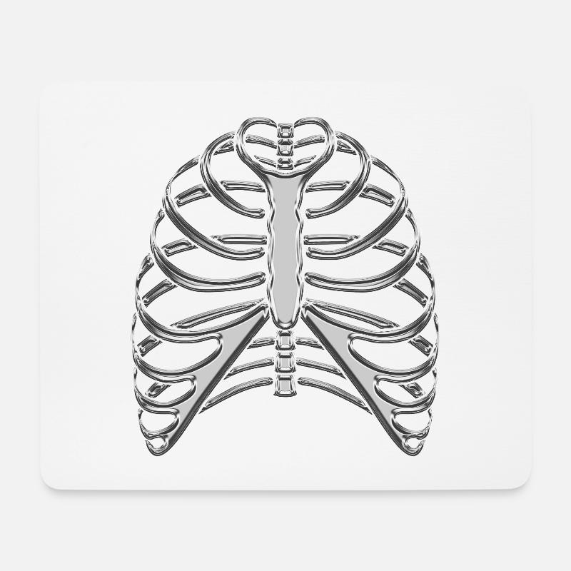 Chrome Ribcage / Skeleton Ribs - Mouse Pad (horizontal) - white