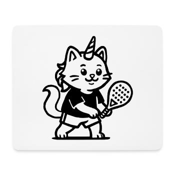 Chat licorne padel  - Tapis de souris (format paysage) - blanc - Devant