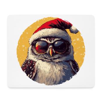 SantaOwl with sunglasses - Mouse Pad (horizontal) - white - Front