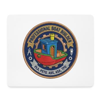 Professional Boatbuilder Benchy Patch - Mouse Pad (horizontal) - white - Front