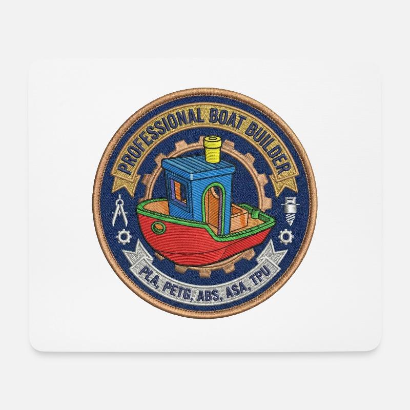 Professioneller Bootsbauer Benchy Patch - Mousepad (Querformat) - Weiß
