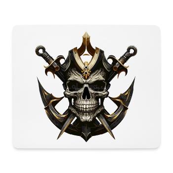 Schädelkrieger mit Schwertern - Mousepad (Querformat) - Weiß - Vorne