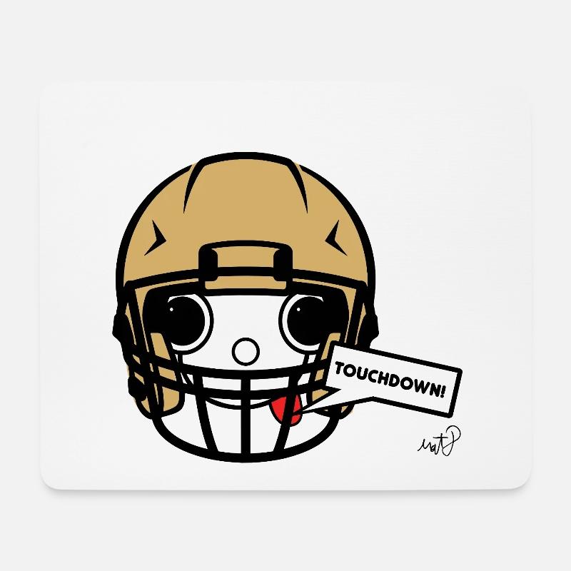 Koppie Touchdown Mascot Footballhelm - Mousepad (Querformat) - Weiß