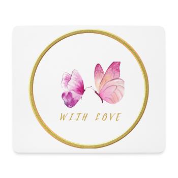 Papillons roses avec amour - avec amour - Tapis de souris (format paysage) - blanc - Devant