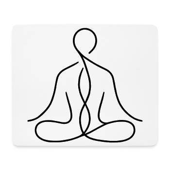 Meditation Line Art – Minimalist Meditation - Mouse Pad (horizontal) - white - Front