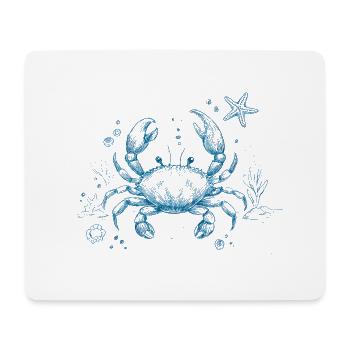 Blaue Krabbe – Ozean Illustration - Mousepad (Querformat) - Weiß - Vorne
