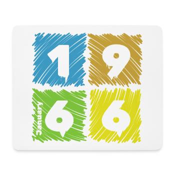 Écussons colorés pour le 60e anniversaire depuis 01/1966 - Tapis de souris (format paysage) - blanc - Devant
