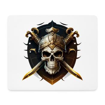 Schädelkrieger mit Helm und Klingen - Mousepad (Querformat) - Weiß - Vorne