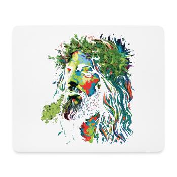 Explosion des couleurs rastafari de Jésus - Tapis de souris (format paysage) - blanc - Devant