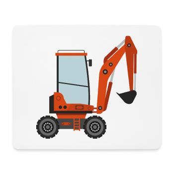 Bagger - Mousepad (Querformat) - Weiß - Vorne
